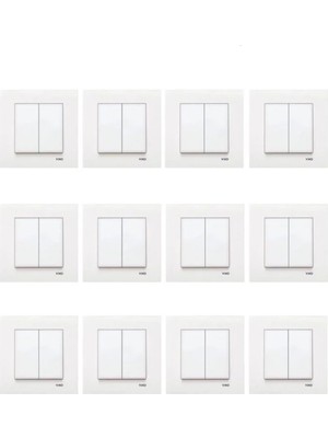 Viko Karre Komitatör Anahtar 12 Li Set Çerçeve Dahil Beyaz Renk