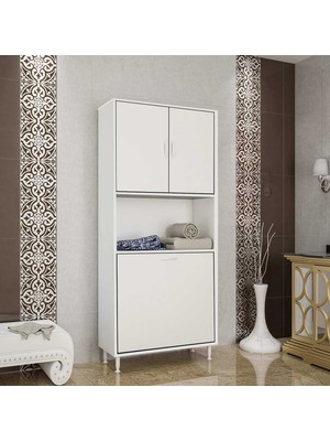 Modilayn Milano 75X165 cm Çif Göz Kirli Sepetli Çamaşır Dolabı