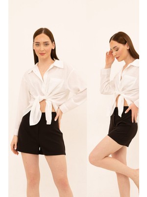 Laranor Kısa Krep Şort 40 - Siyah