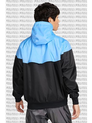 Nike Windrunner Full Zip Jacket Kapüşonlu Erkek Ceket Rüzgarlık Siyah Mavi