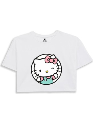 EZ Design Hello Kitty Baskılı Crop Tshirt