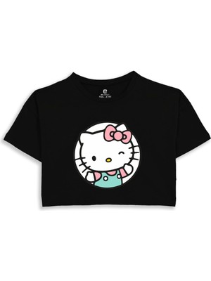 Ez Design Hello Kitty Baskılı Crop Tshirt