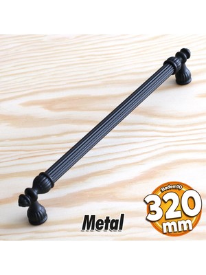 Badem10 Şah Kulp Mobilya Mutfak Dolabı Çekmece Dolap Kulpları Kapak Kulpu Kulbu Siyah 320 mm Metal