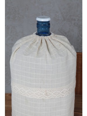 Cotton Maison Naturel Fırfırlı Damacana Kılıfı Orta Dantelli