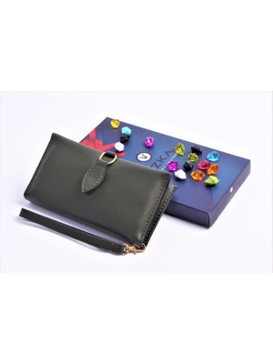 Ozka Leather Collection Özka Leather - Isimli Kişiye Özel Damla Klipsli Kadın Cüzdan