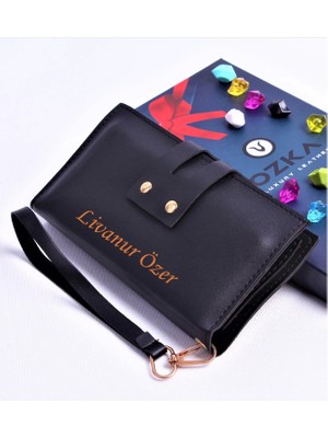 Ozka Leather Collection Siyah Çift Çıtçıtlı Model Trend Kadın Cüzdanı