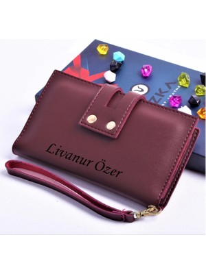 Ozka Leather Collection Bordo Çift Çıtçıtlı Model Trend Kadın Cüzdanı - Anahtarlık Hediyeli !