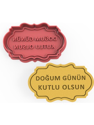 Butedo Doğum Günün Kutlu Olsun Kurabiye Kalıbı Şekillendirici Kopat 2 Parça