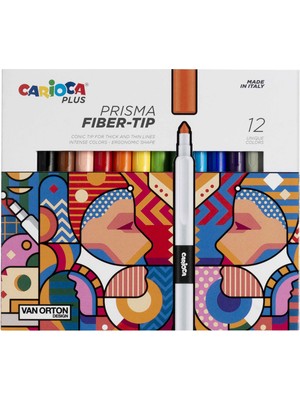 Carioca Plus Prısma Fiber Uç Keçeli Boya Kalemi 12'li Renkli Sanatsal Uygulamalar İçin İtalya Menşeli