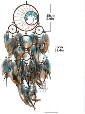 Yuug Turkuaz Hayat Ağacı Dream Catcher Rüzgar Çanı Asılı Süsleme (Yurt Dışından)