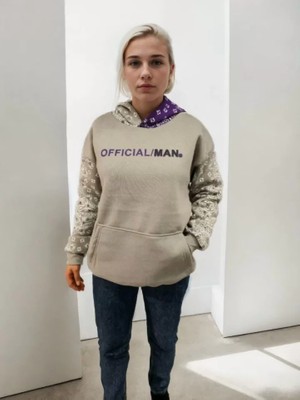 Passense Baskılı Kapüşonlu Sweatshirt - Gri