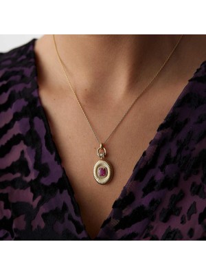 By Golden House Vintage Ruby Pırlanta Kolye