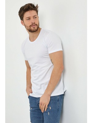 Tarz Cool Erkek Çok Renkli Slim Fit Normal Kesim Bisiklet Yaka 5'Li T-Shirt Paketi