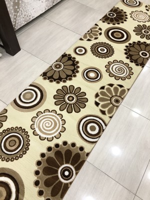 Burak Halı Irmak 11541 R 80X300 Kahve Krem 3 Metre Yolluk !