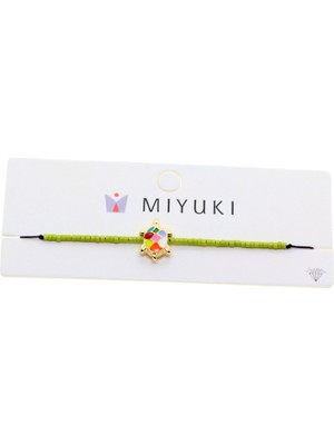 X-lady Accessories Altın Renk Mineli Kaplumbağa Model Miyuki Bileklik - 2933