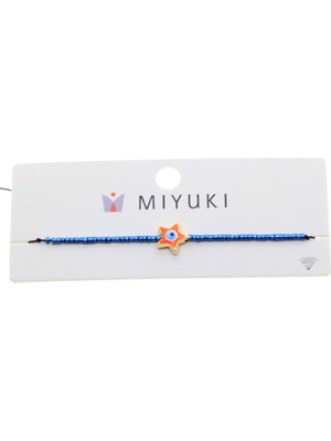 X-lady Accessories Altın Renk Yıldız Turuncu Mineli Model Miyuki Bileklik - 2952