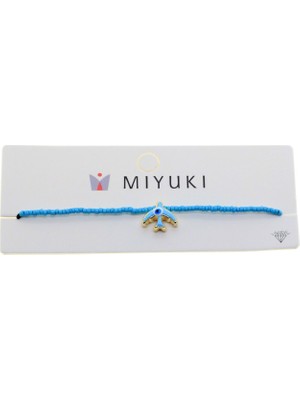 X-lady Accessories Altın Renk Turkuaz Mineli Kuş Model Miyuki Bileklik - 2955