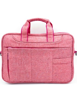 Kingstone 14" Pembe Keten  Su Geçirmez Kadın Laptop & Evrak Çantası