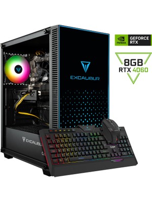 Casper Excalibur E65H.124F-BFB0X-0FD Intel Core i5 12400F 16GB 1TB SSD RTX4060 Freedos Masaüstü Bilgisayar