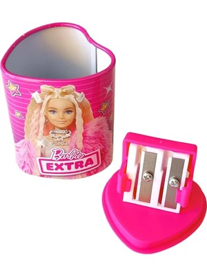 Barbie Metal Kutu Kalpli Çiftli Kalemtraş B-9753