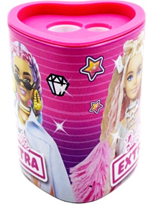 Barbie Metal Kutu Kalpli Çiftli Kalemtraş B-9753