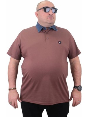 Starbattal Büyük Beden Polo Kot Yaka Tişört 23420 Taba