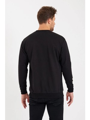 Outlet Bul Outletbul Erkek Dalgıç Dri Fit Kumaş Bisiklet Yaka Slimfit Sweatshirt