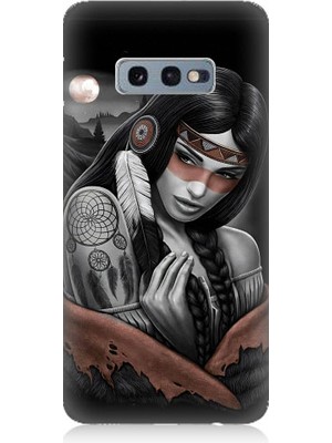 Teknomeg Samsung Galaxy S10E Uyumlu Kızılldereli Kız Dreamcatcher Desenli Silikon Kılıf