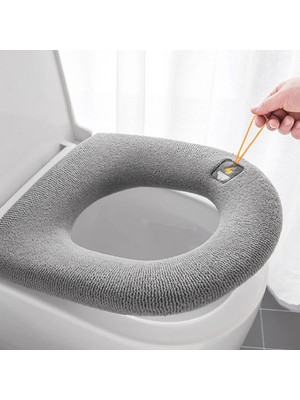 DouranShop Sarı Stil Yıkanabilir Banyo Klozet Kolu ile Closestool Yumuşak Kış Isıtıcı Mat Pad Yastık O-Şekilli Klozet Bide Kapağı Yeni (Yurt Dışından)