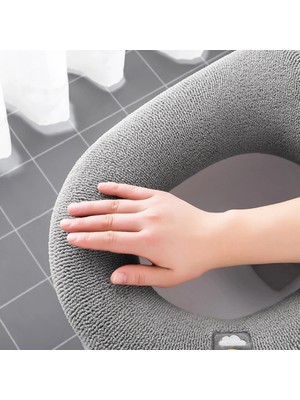 DouranShop Sarı Stil Yıkanabilir Banyo Klozet Kolu ile Closestool Yumuşak Kış Isıtıcı Mat Pad Yastık O-Şekilli Klozet Bide Kapağı Yeni (Yurt Dışından)