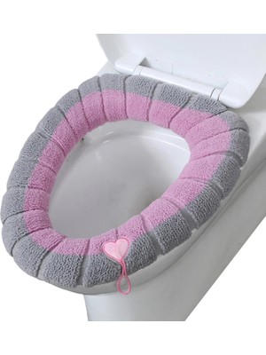 DouranShop Kırmızı Stil Kalın Banyo Klozet Kapağı Pedleri Yumuşak Isıtıcı Gerilebilir Elyaf Klozet Kapağı Yetişkinler Için Çocuk Bebekler (Yurt Dışından)