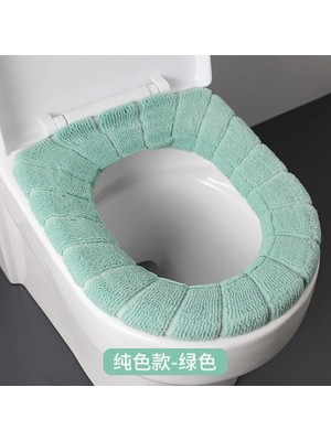 DouranShop Stila-Yeşil Tarzı Kış Sıcak Klozet Kapağı Mat Banyo Tuvalet Pedi Yastık Saplı Kalınlaşmak Yumuşak Rahat Closestool Mat Banyo Aksesuarları (Yurt Dışından)