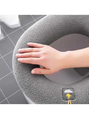 DouranShop Yeşil Stil Kış Sıcak Klozet Kapağı Mat Banyo Tuvalet Pedi Yastık Saplı Kalın Yumuşak Yıkanabilir Closestool Isıtıcı Aksesuarları (Yurt Dışından)