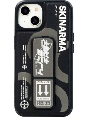 Skinarma iPhone 14 Plus Uyumlu Kılıf Skinarma Standlı Deri Görünümlü Bango Kapak Gri