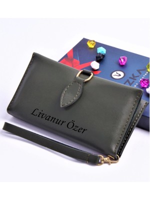 Ozka Leather Collection Haki Damla Model Trend Kadın Cüzdanı