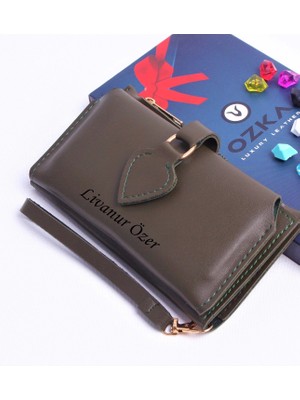 Ozka Leather Collection Haki Maça Model Trend Kadın Cüzdanı