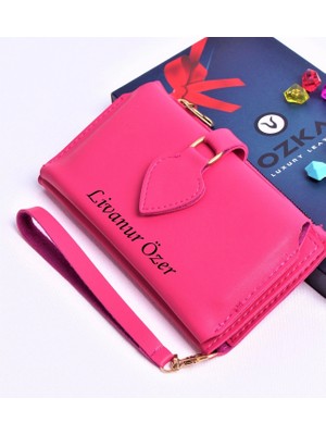 Ozka Leather Collection Pembe Maça Model Trend Kadın Cüzdanı - Anahtarlık Hediyeli !