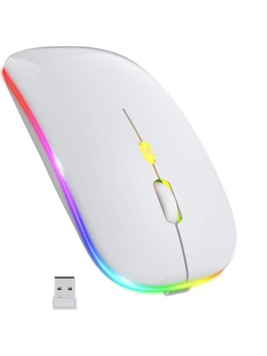 Blackbird Game Center Beyaz Rgb Şarjlı Kablosuz 1600DPI Işıklı Kablosuz Mouse Bwm6