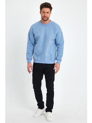 Kef Clothing Bebe Mavisi Sweatshirt, Oversize Sweatshirt, Erkek Sweatshirt