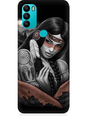 Teknomeg General Mobile GM21 Plus Uyumlu Kızılldereli Kız Dreamcatcher Desenli Silikon Kılıf