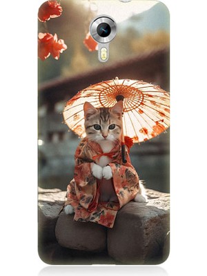 Teknomeg General Mobile Discovery 4g Uyumlu Geyşa Kıyafetli Kedi Desenli Silikon Kılıf