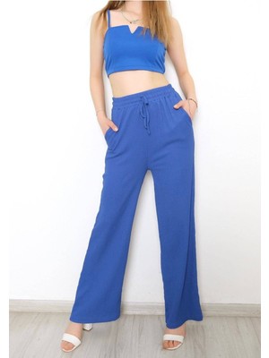 Hira Fashion Beli Lastikli Bol Paça Palazzo Pantolon