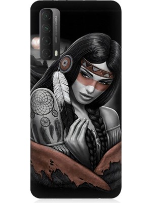 Teknomeg Huawei P Smart 2021 Uyumlu Kızılldereli Kız Dreamcatcher Desenli Silikon Kılıf