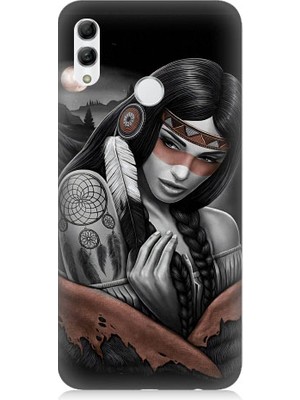 Teknomeg Huawei Honor 10 Lite Uyumlu Kızılldereli Kız Dreamcatcher Desenli Silikon Kılıf