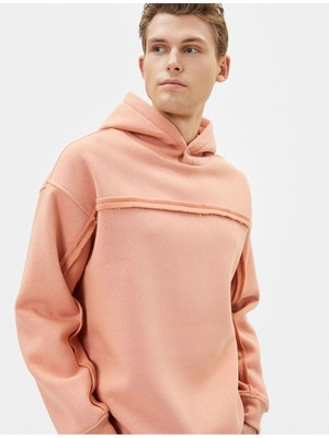 Koton Oversize Kapşonlu Sweatshirt Dikiş Detaylı Uzun Kollu