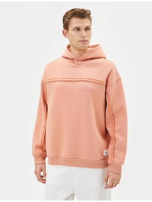 Koton Oversize Kapşonlu Sweatshirt Dikiş Detaylı Uzun Kollu