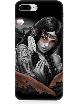 Teknomeg Apple iPhone 7 Plus Uyumlu Kızılldereli Kız Dreamcatcher Desenli Silikon Kılıf