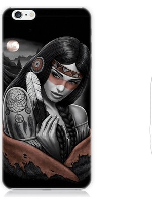 Teknomeg Apple iPhone 6 Plus Uyumlu Kızılldereli Kız Dreamcatcher Desenli Silikon Kılıf