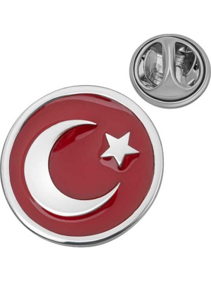 Stil Love Gümüş Ay Yıldız Rozet