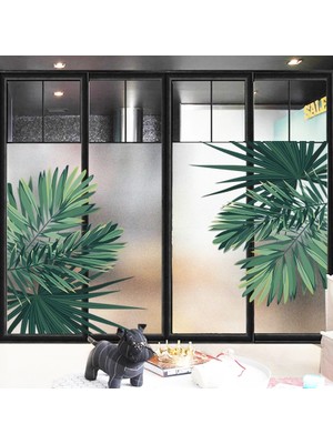 Qiuhong Shop 3 YYLZ1032-2 Stili 45X90CM Özel Boyutlu Dekoratif Cam Filmleri Gizlilik Etiketleri Bitki Baskı Penceresi Buzlanma Filmleri Banyo Mutfak Oturma Odası Yatak Odası (Yurt Dışından)